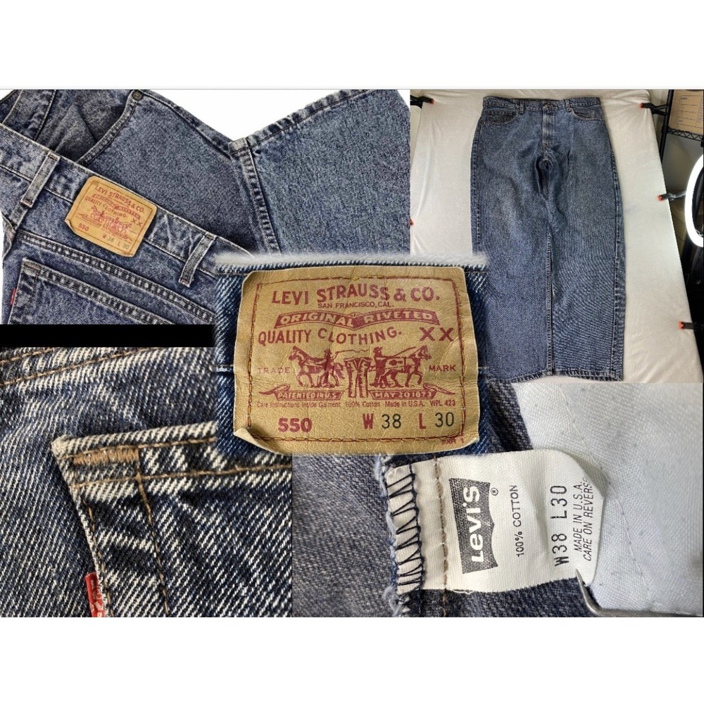 VTG Levis 550XX Jeans USA Fits Mens 36x30 Acid Wash Denim Red Tab Cowboy Rodeo